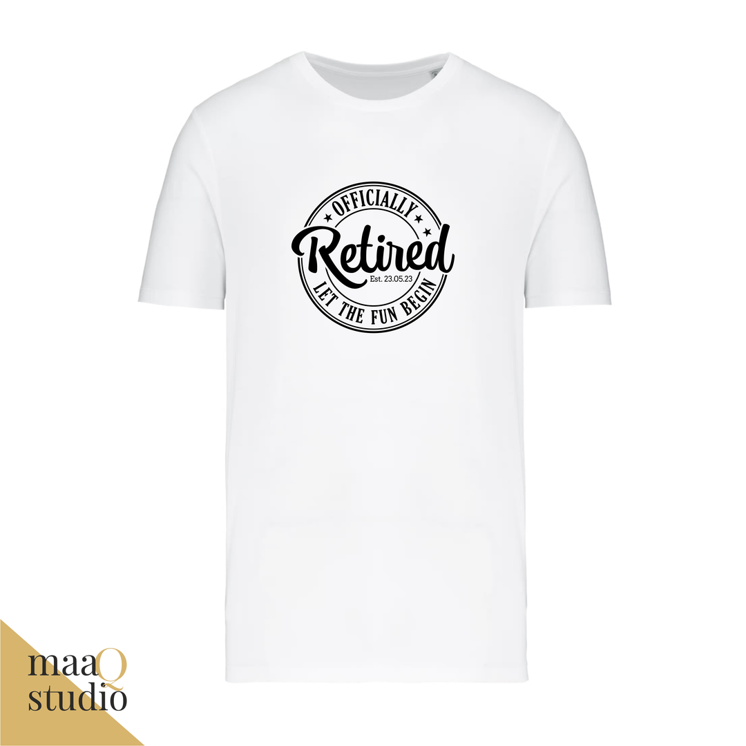 Pensioen cadeau – T-shirt Officially Retired