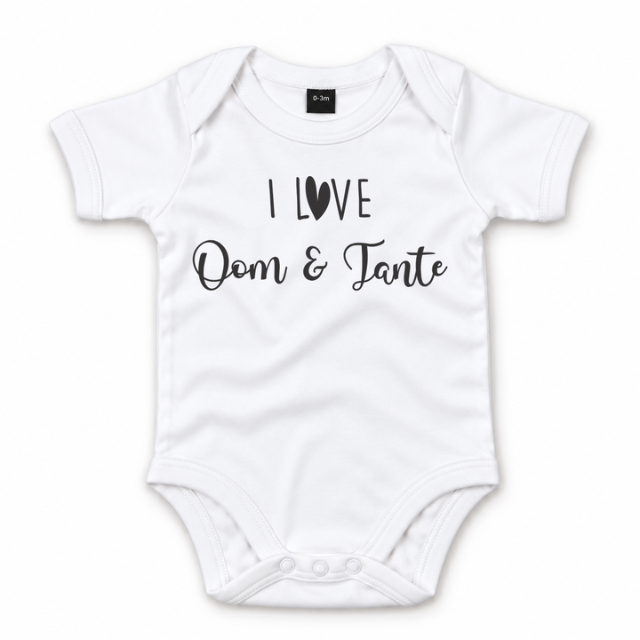 Wit babyrompertje met tekst I Love Oom &amp; Tante.