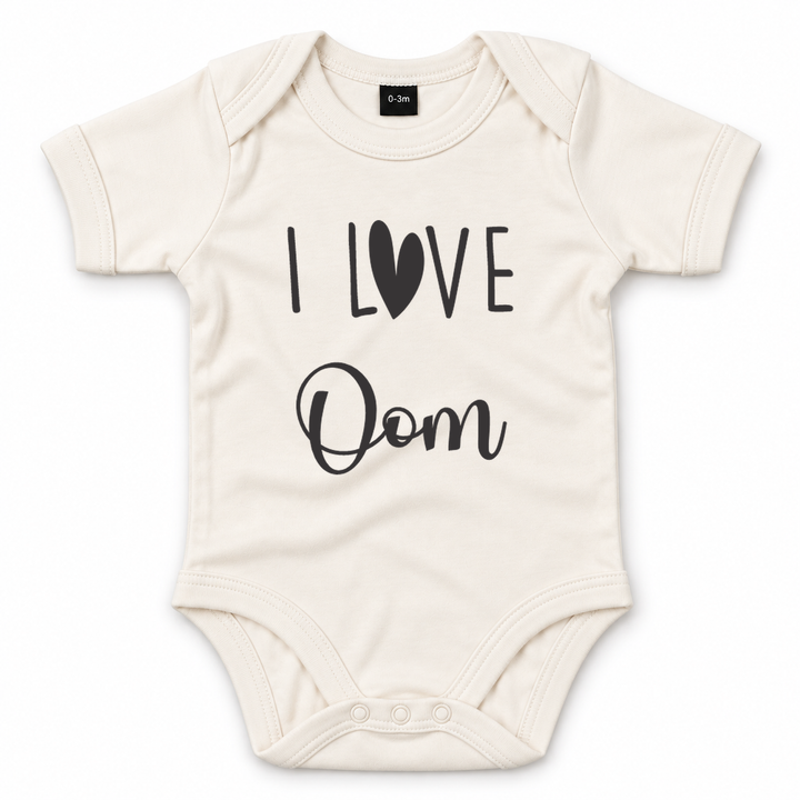 Naturel babyrompertje met tekst I Love Oom