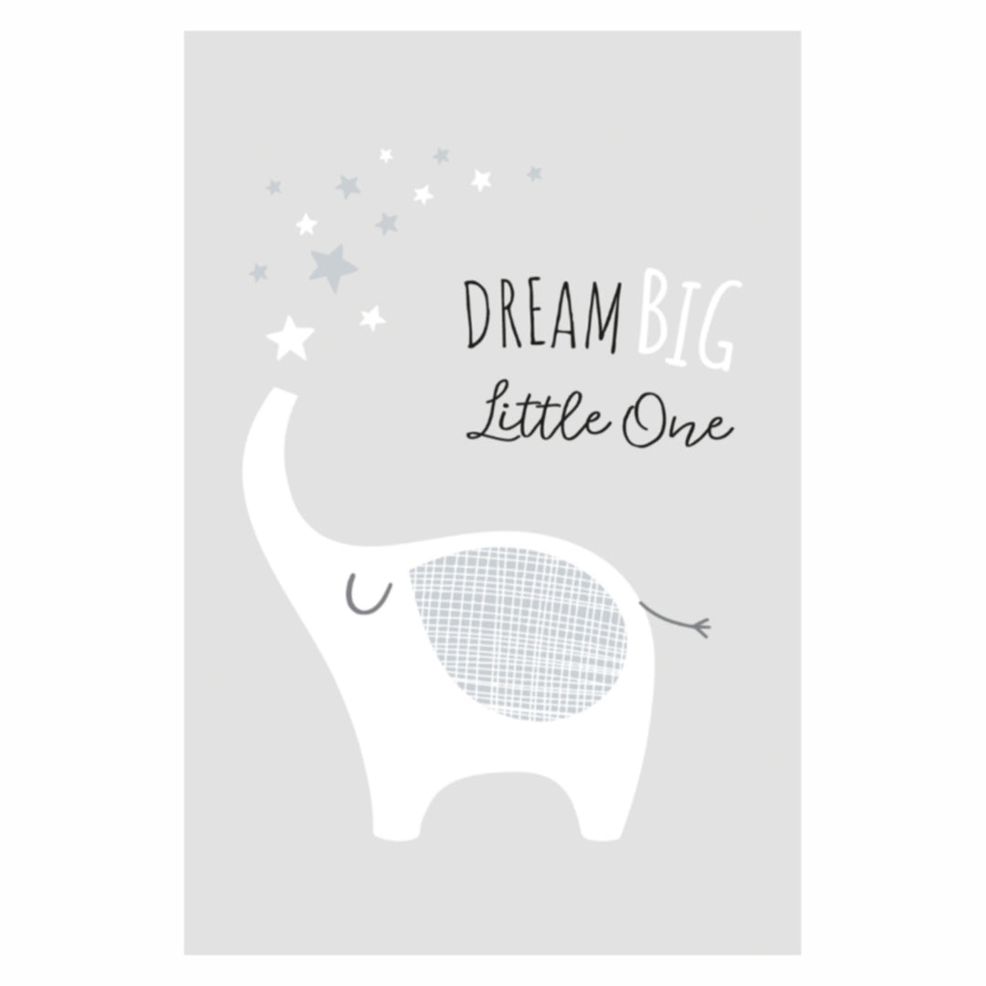 Babyshower kaart met quote Dream Big Little One uit babyshower kaartenset