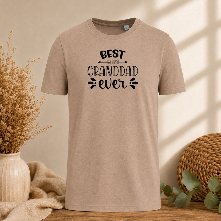 taupe Best Granddad Ever T-shirt, stijlvol cadeau voor toekomstige opa en grootvader