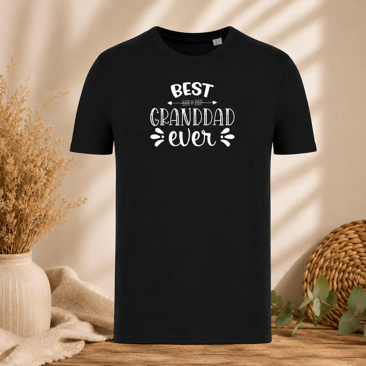 Zwart Best Granddad Ever T-shirt, origineel cadeau voor aanstaande opa en zwangerschapsaankondiging