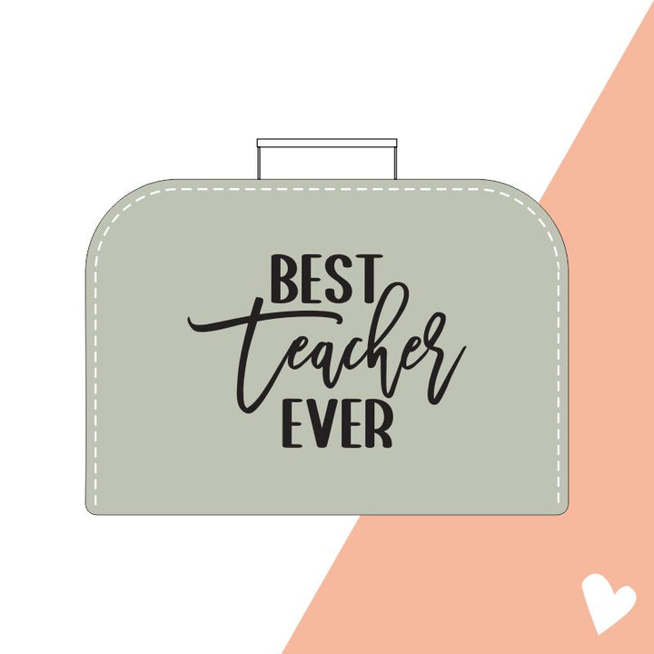 best teacher ever koffertje ontwerp cadeau juf bedankt meester meester en juffendag cadeau