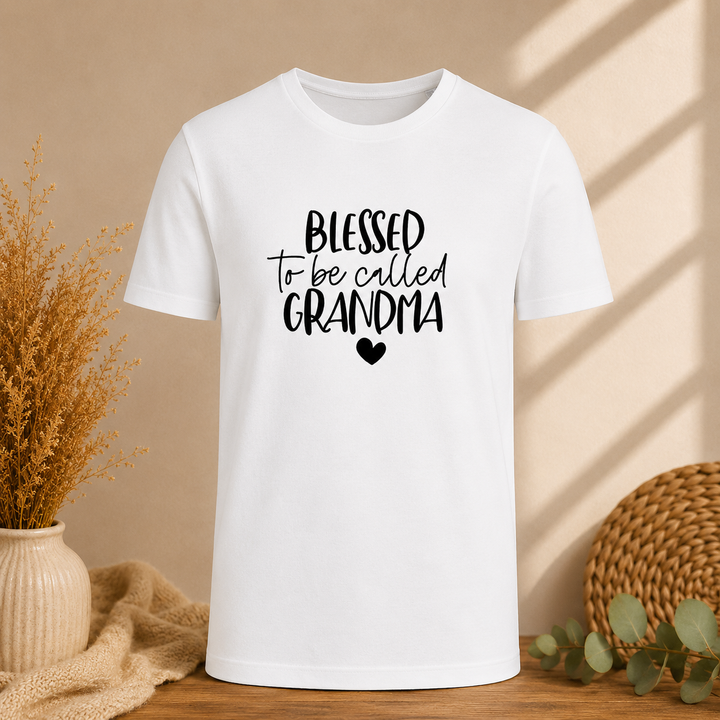 Wit Blessed to be Called Grandma. T-shirt als origineel cadeau voor toekomstige oma of babyshower