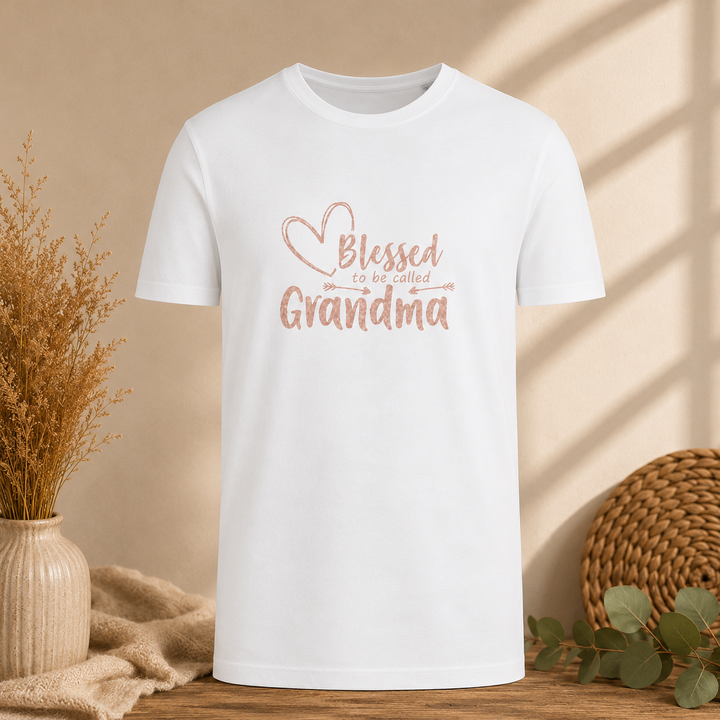 Wit Blessed to be Called Grandma T-shirt als origineel cadeau voor toekomstige oma of babyshower