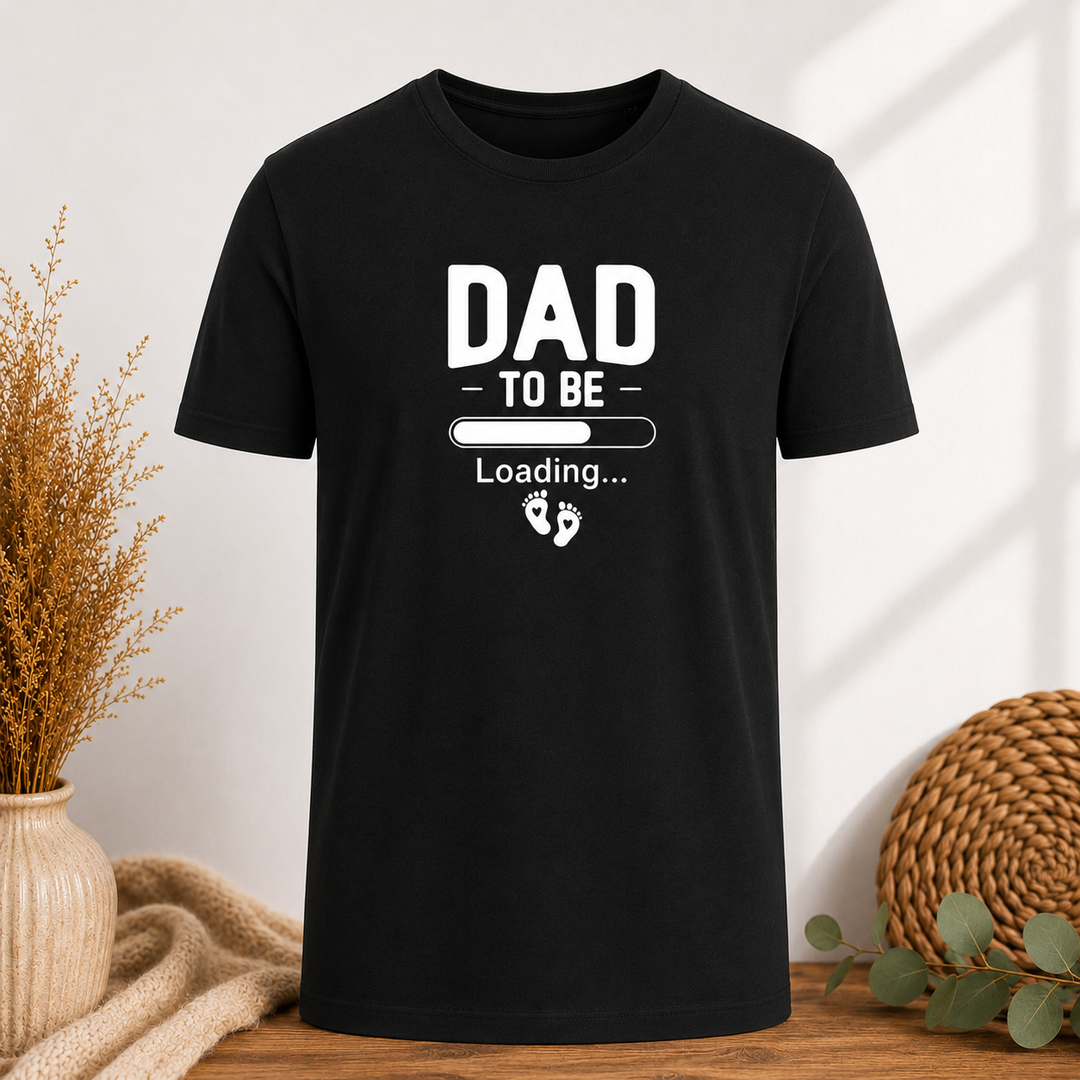 Zwart Dad to Be Loading T-shirt, grappig cadeau voor aanstaande papa en zwangerschapsaankondiging