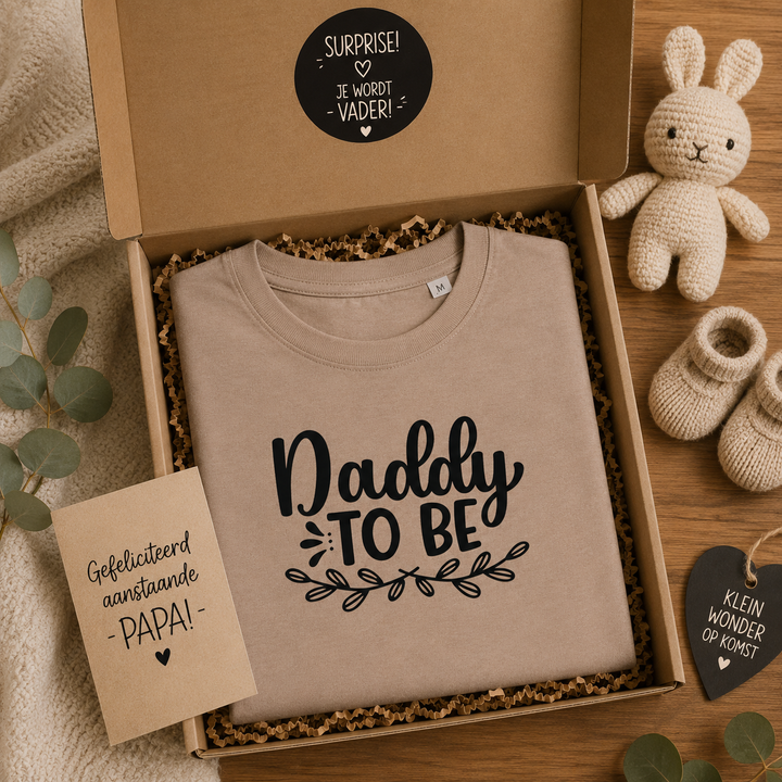 Daddy to Be T-shirt in cadeauverpakking, leuk cadeaumoment voor aanstaande vader of papa to be