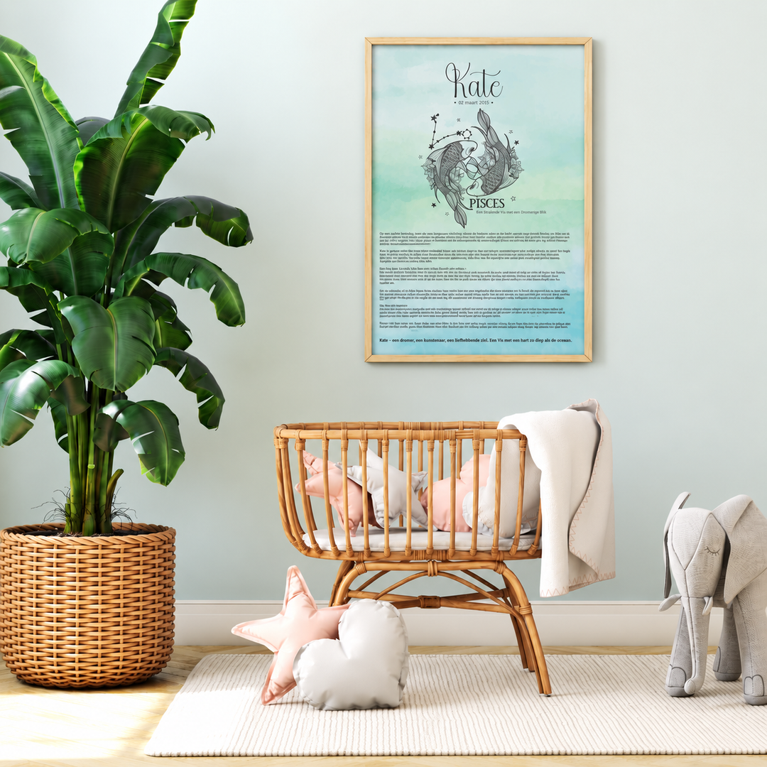 Geboorteposter sterrenbeeld – gepersonaliseerde poster met naam