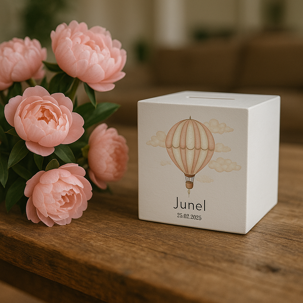gepersonaliseerde spaarpot met naam wit houten spaarpot kraamcadeau geboorte cadeau