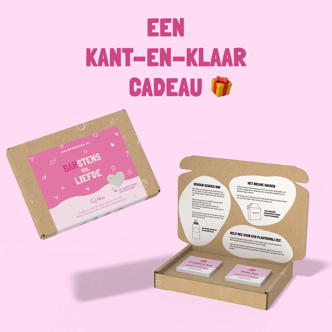 shampoobar cadeau brievenbus cadeau giftbox BARstens vol liefde duurzaam vegan zeep cadeauset