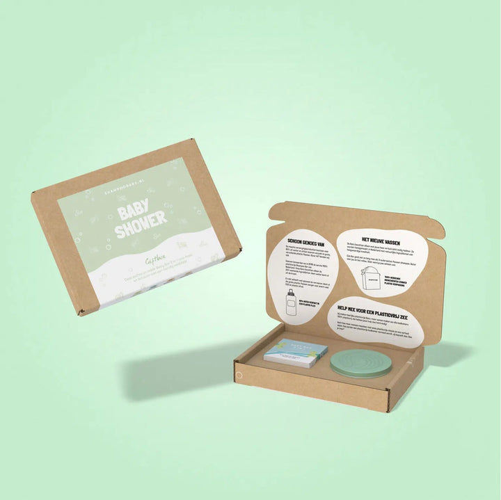 giftbox baby shower duurzaam kraamcadeau babyshower cadeau vegan zeep cadeau baby bar 2 in 1 met reisblikje