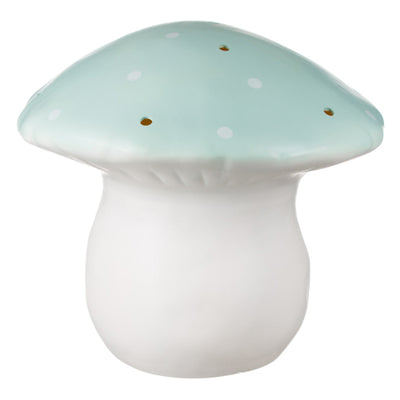 Heico paddenstoel lamp groot in lagoon met witte stippen, rustige sfeerverlichting voor babykamer
