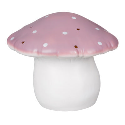 Heico paddenstoel lamp groot in lila met witte stippen, warme sfeerlamp voor baby- en kinderkamer
