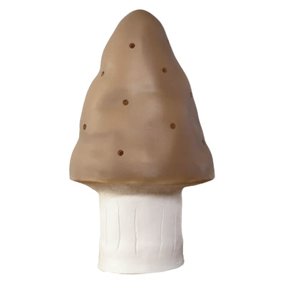 Heico paddenstoel lamp met punthoed in bruin als nachtlampje voor babykamer of kinderkamer