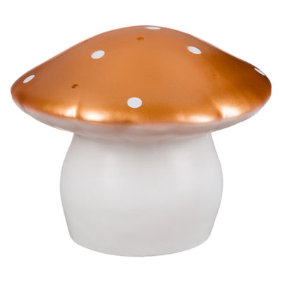 Heico paddenstoel lamp met punthoed in copper, sfeervol LED nachtlampje voor babykamer en kinderkamer