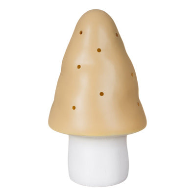 Heico paddenstoel lamp met punthoed in mokka, warm nachtlampje voor babykamer of kinderkamer