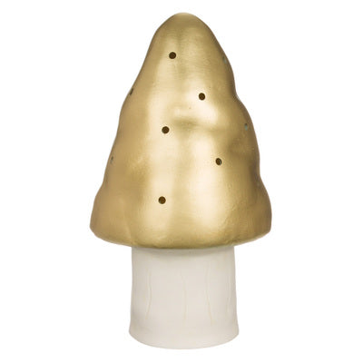 Heico paddenstoel lamp met punthoed in goud, sfeervol LED nachtlampje voor baby- en kinderkamer