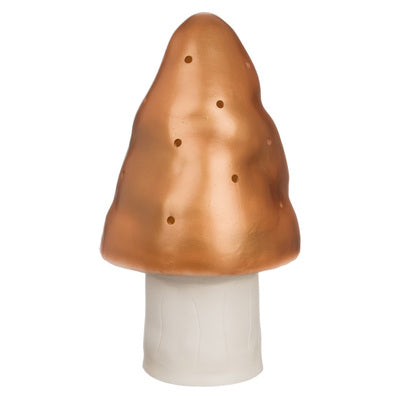 Heico paddenstoel lamp met punthoed in koperkleur, decoratief nachtlampje met zacht LED-licht