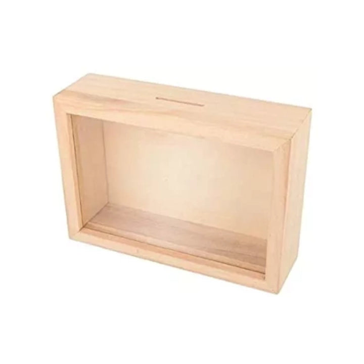 houten spaarpot pensioenfonds zijkant blank hout handgemaakt