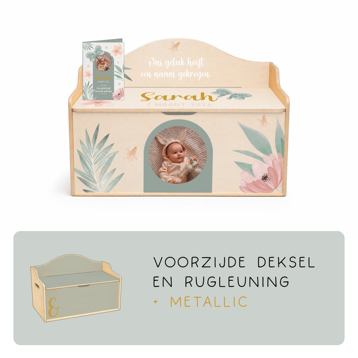 Speelgoedkist met naam Bankje