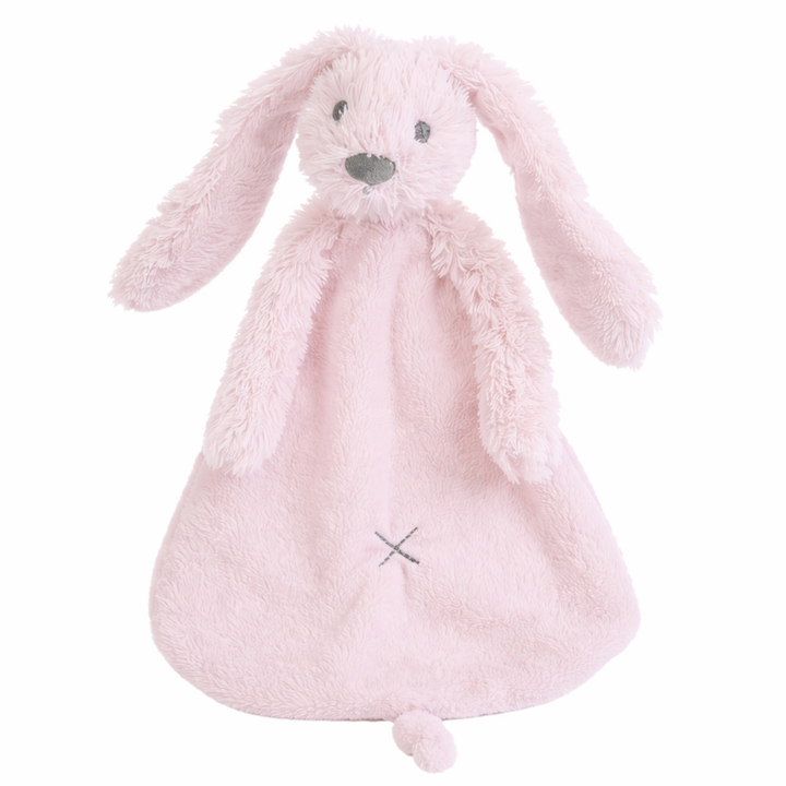 Knuffeldoekje Rabbit Richie van Happy Horse in oudroze uitvoering zonder naam – zachte speenknuffel voor baby, past door de brievenbus