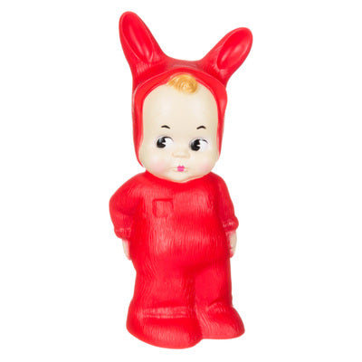 Rode Lapin & Me lamp, vintage nachtlampje met zacht LED-licht voor babykamer of kinderkamer