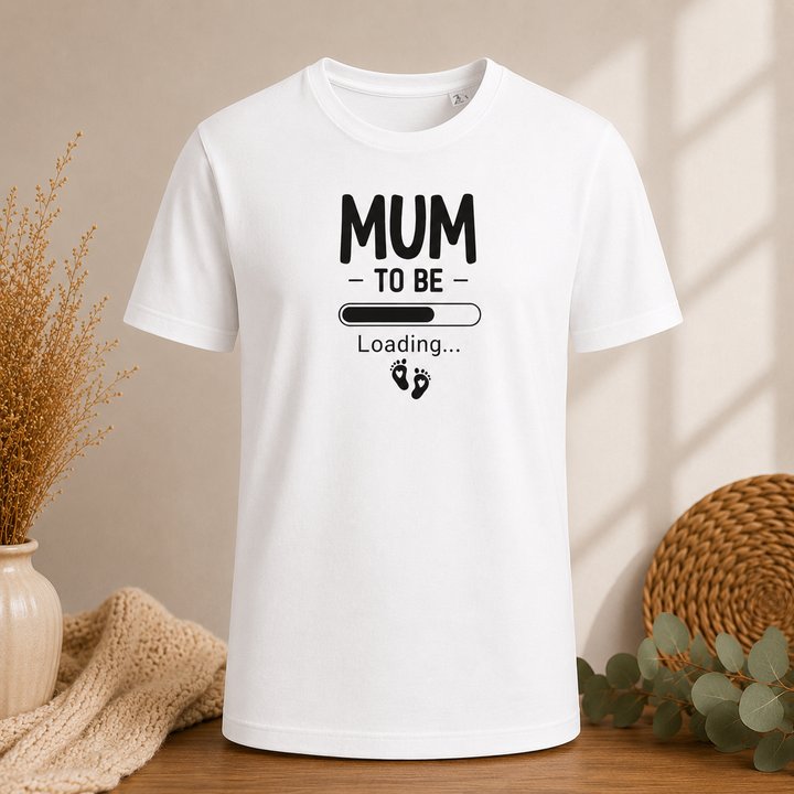 Wit Mum to Be Loading T-shirt als origineel babyshower cadeau voor zwangere vrouw of aanstaande moeder