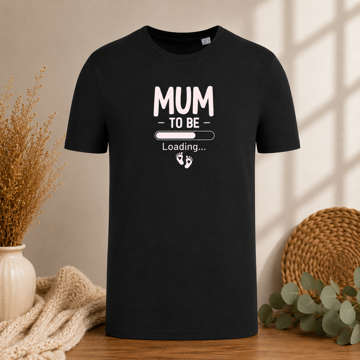 Zwart Mum to Be Loading T-shirt, leuk cadeau voor aanstaande mama en zwangerschapsaankondiging
