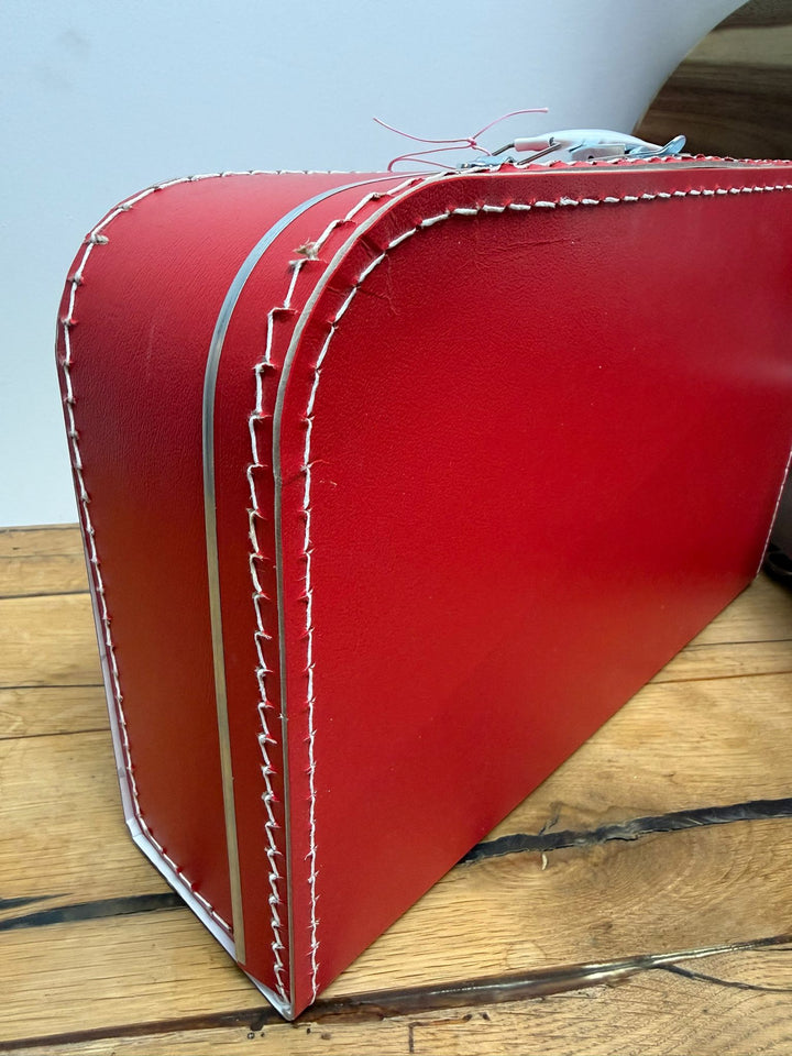 No Waste rood kinderkoffertje 35 cm zonder bedrukking met lichte schade aan de deksel