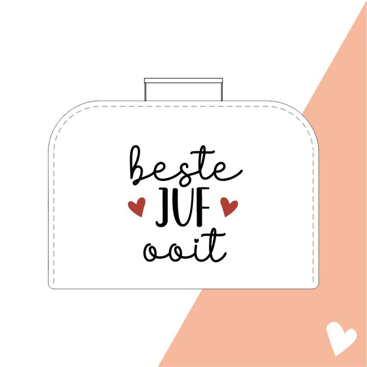 ontwerp beste juf ooit koffertje cadeau juf juffendag bedankt juf