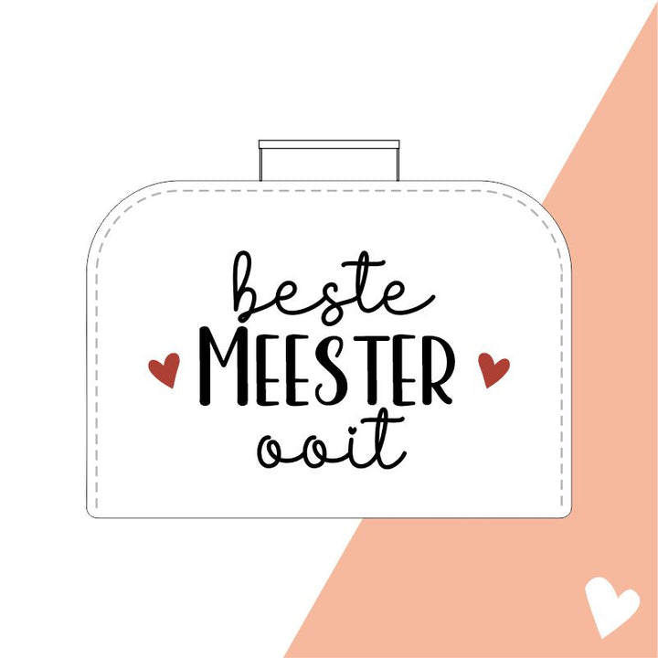 ontwerp beste meester ooit koffertje bedankt meester cadeau meester en juffendag