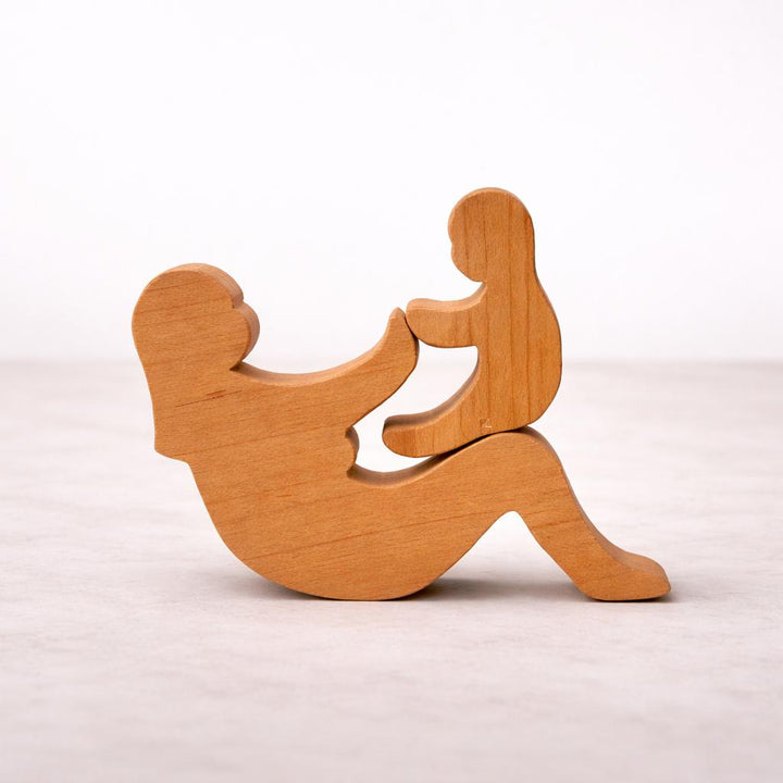 Houten moeder en baby