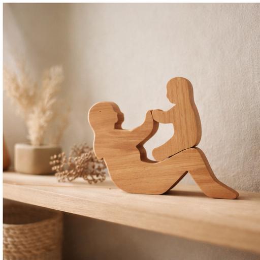Houten moeder en baby