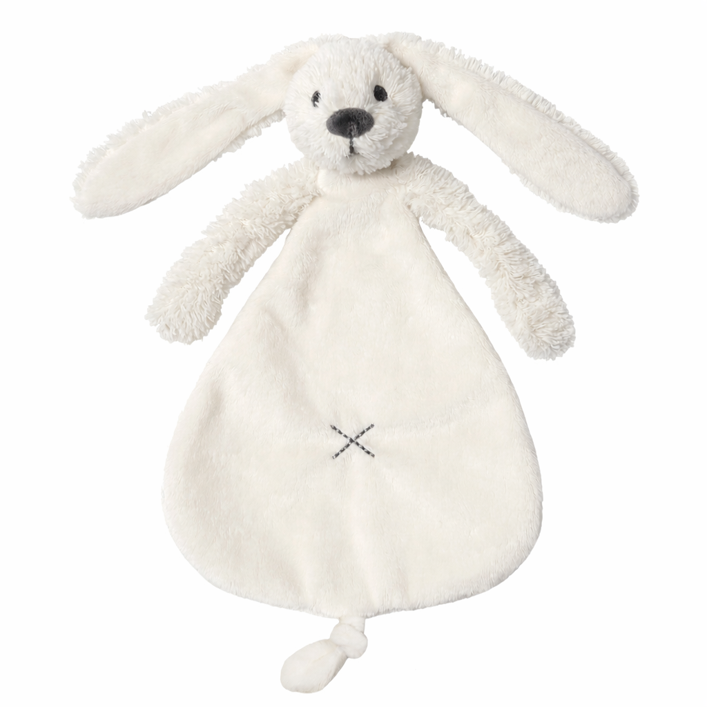 Ivoorkleurig knuffeldoekje Rabbit Richie van Happy Horse – zacht en veilig babycadeautje met speenhouder