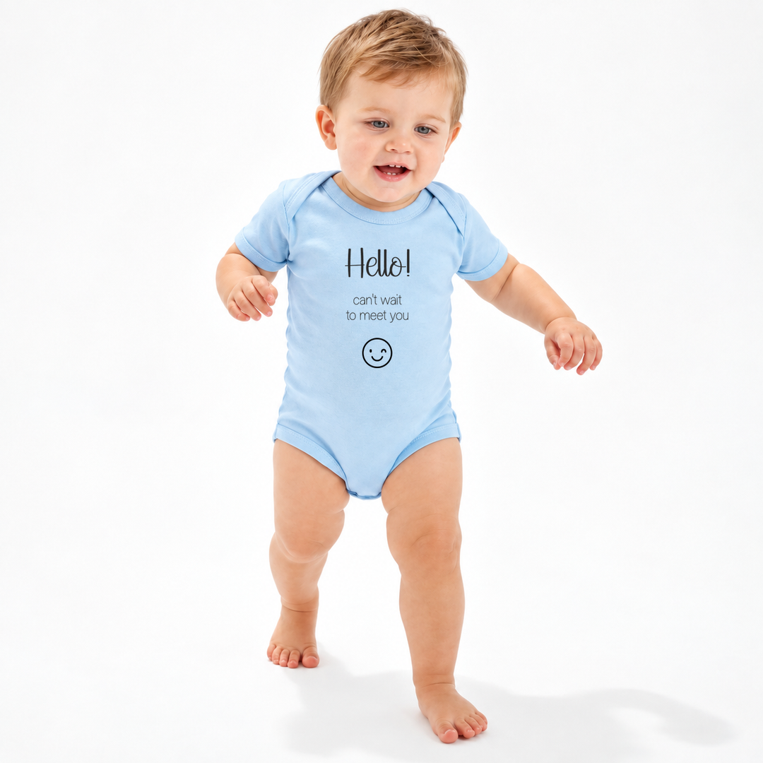 Baby romper met tekst – Hello! Can&