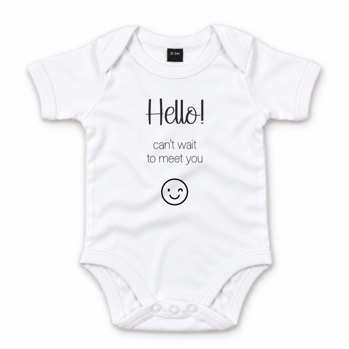 Baby romper met tekst – Hello! Can&