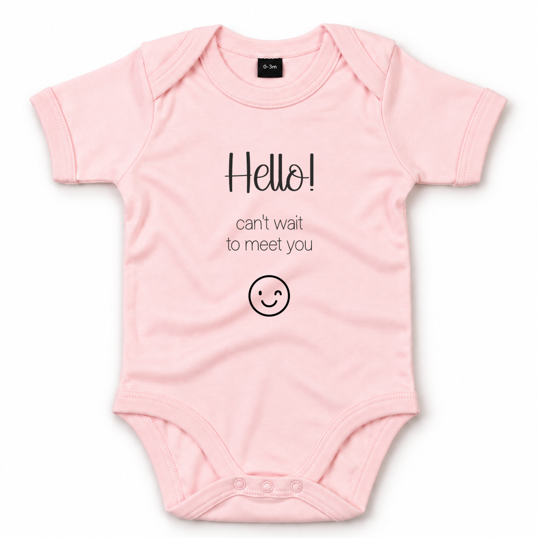 Baby romper met tekst – Hello! Can&