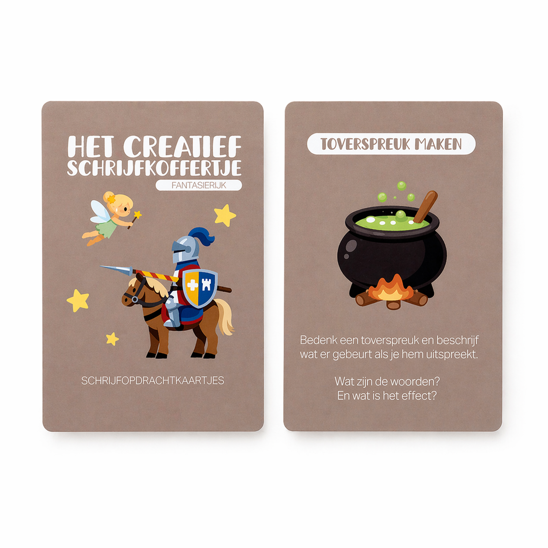 schrijfopdrachtkaartjes educatief schrijfkoffertje voor creatief schrijven kinderen en schrijfspel