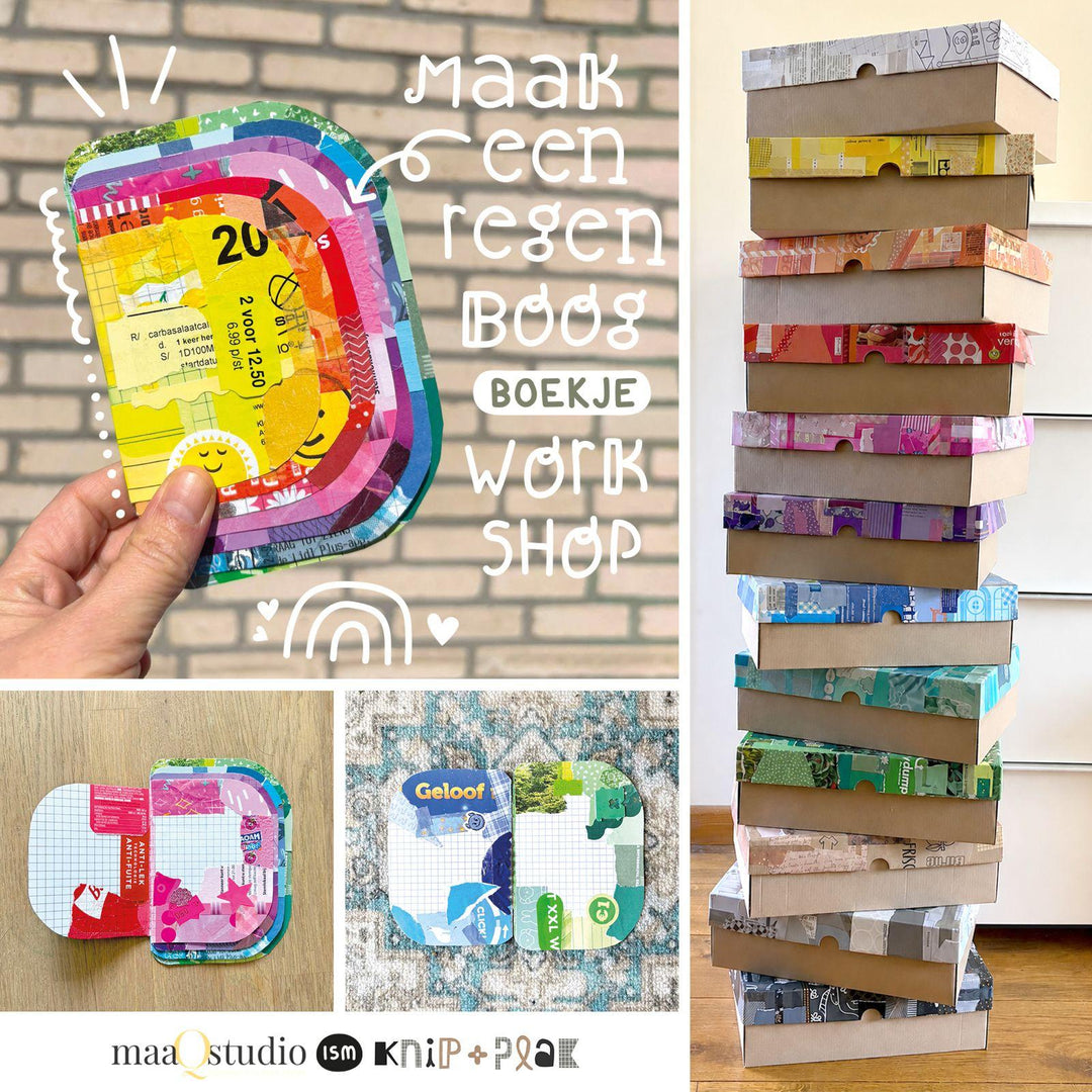 Workshop regenboogboekje maken op Creative Life event