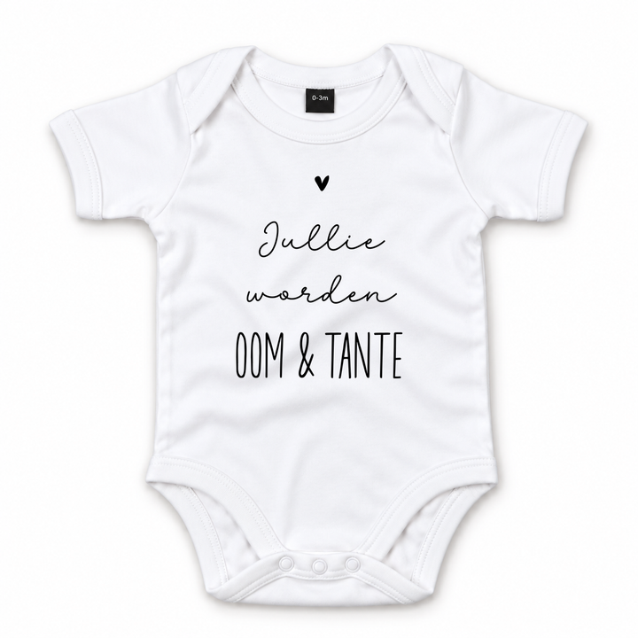 Witte romper met zwangerschapsaankondiging Jullie worden oom en tante.
