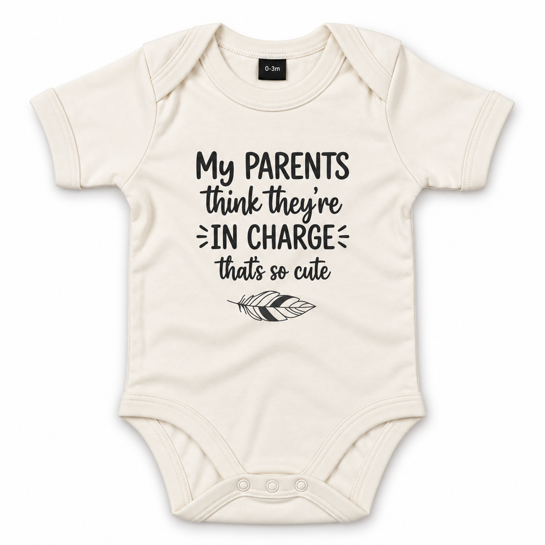 Naturel baby rompertje met tekst My Parents Think They&