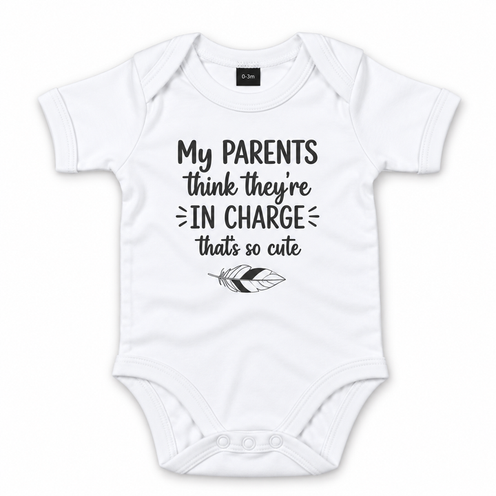 Wit baby rompertje met tekst My Parents Think They&