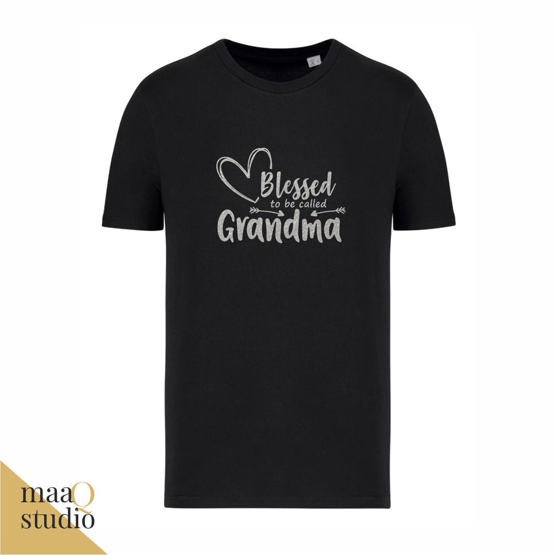 Zwart oma shirt met opdruk Blessed to be called Grandma